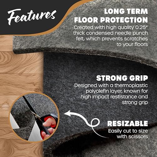 Nevlers 4x6 Felt TPO Non Slip Rug Pad
