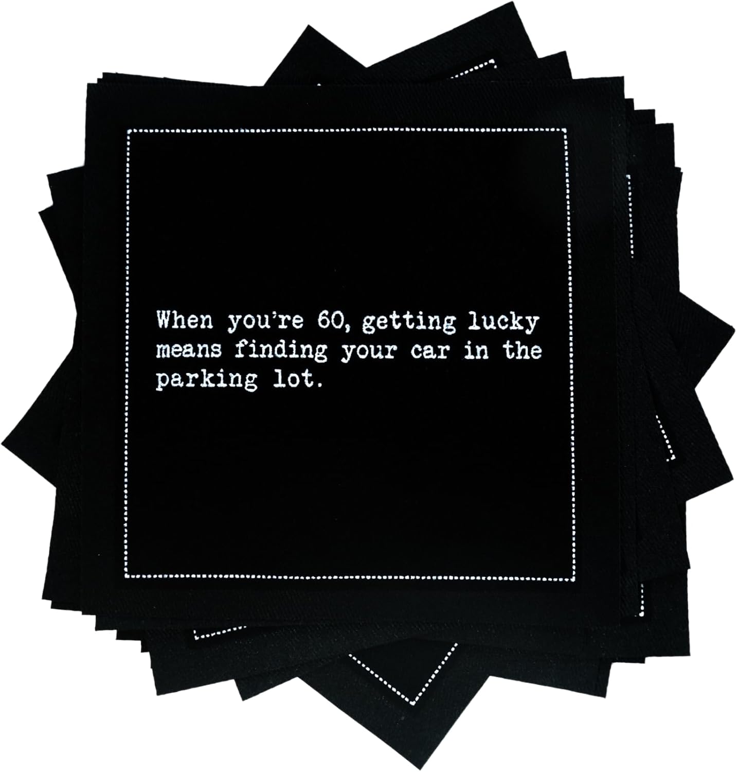 Five Star Napkins 60th Birthday Quotes Black Cotton Cocktail Napkins