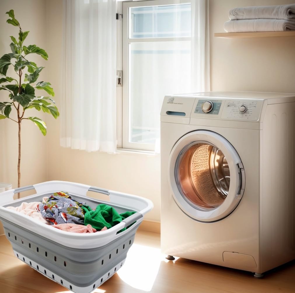 SAMMART 42L Collapsible Laundry Basket - Space Saving Foldable Hamper
