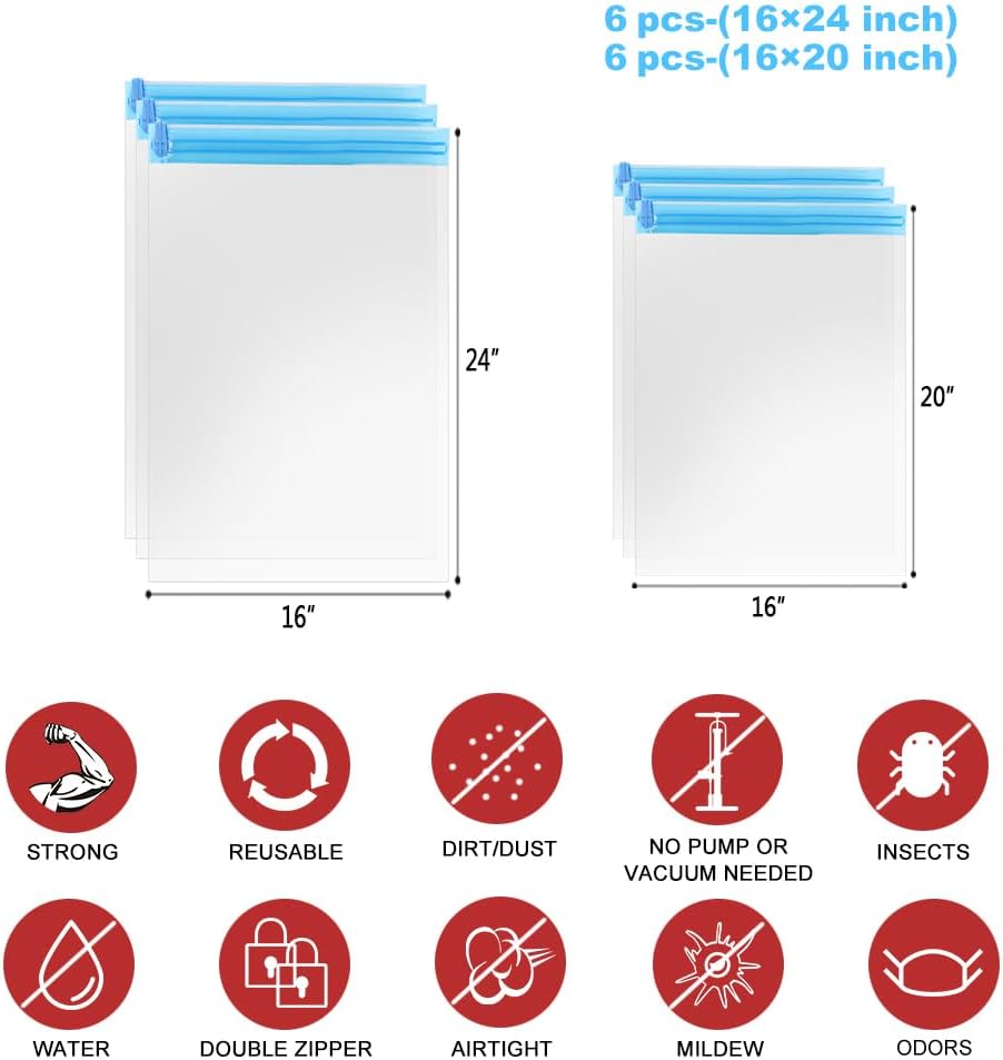 Compression Bags 12 Pack Travel Space Saver Storage