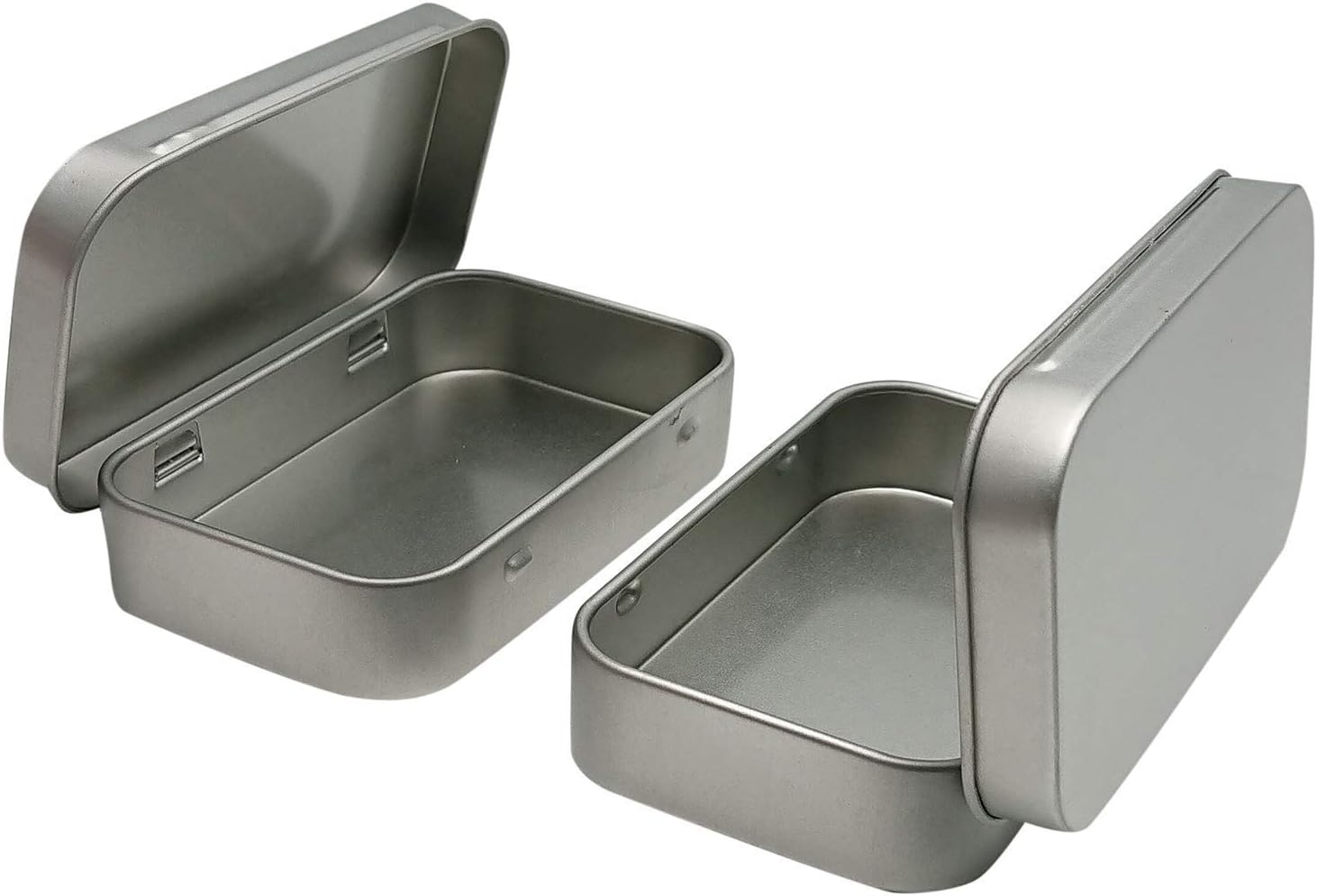 6 Pcs Silver Lidded Metal Storage Containers