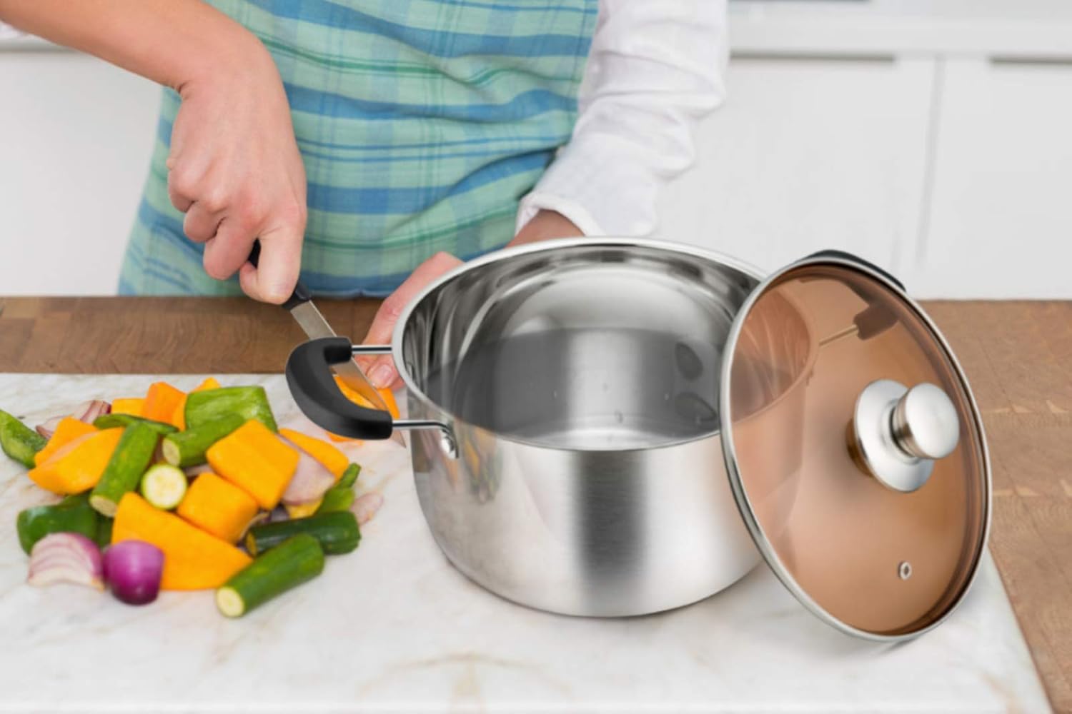 TeamFar 6 Qt Stainless Steel Stock Pot with Lid