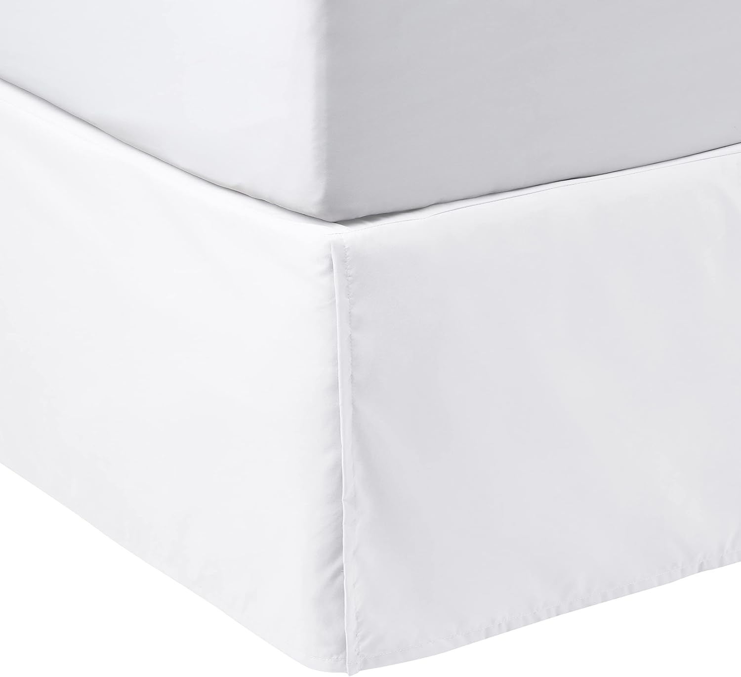 Amazon Basics Lightweight Pleated Bed Skirt Queen Bright White