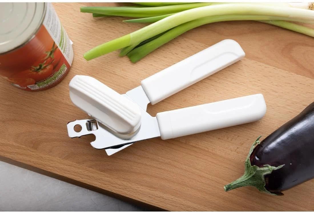 KitchenCraft Multi Function Can Opener with Bottle Cap Remover 18cm White Silver