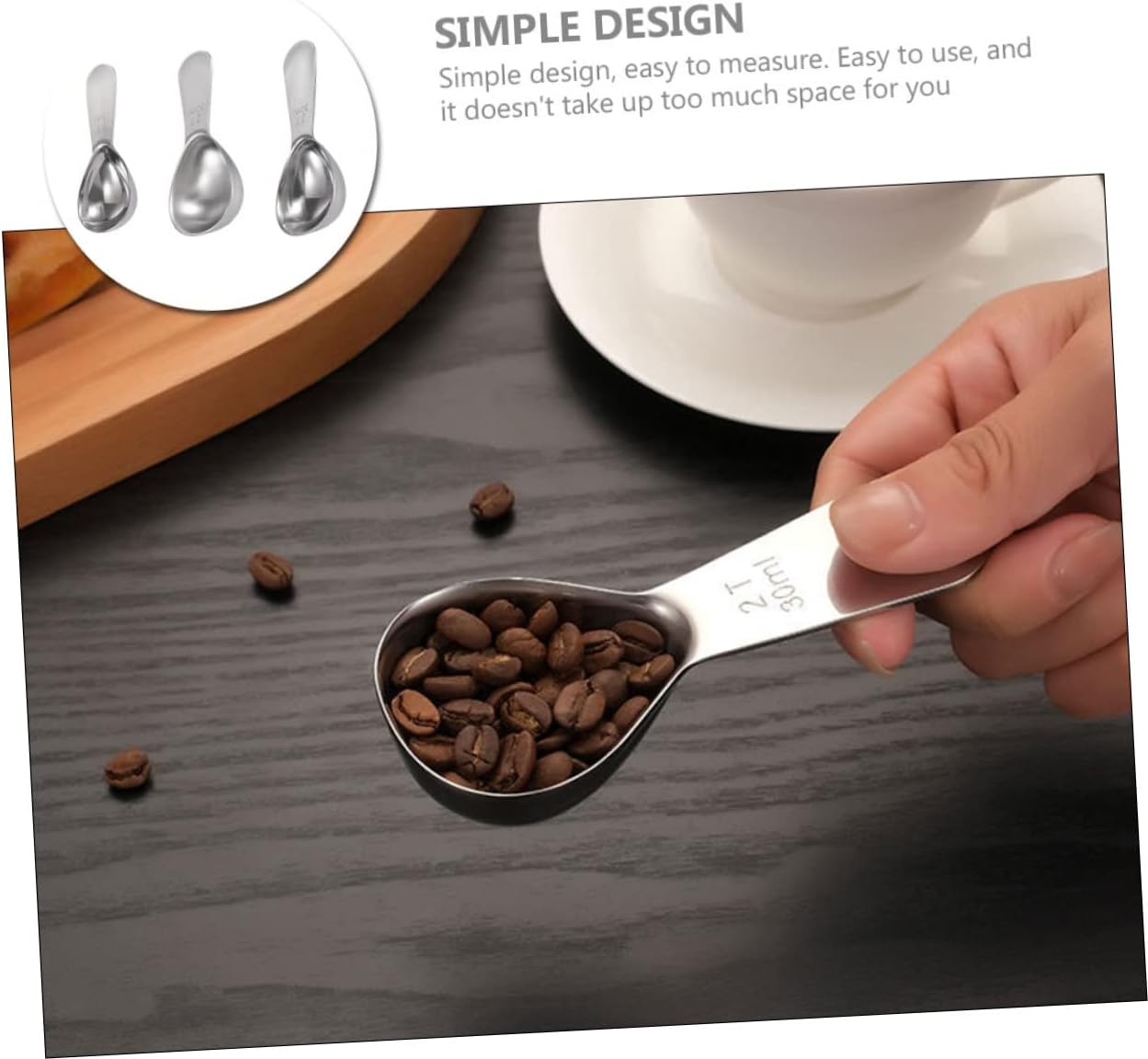 Cabilock 3 Pcs Stainless Steel Measuring Spoon Set