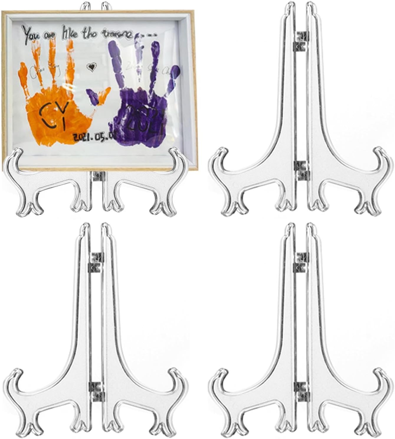 4 Pack 12 Inch Clear Plastic Easels for Display
