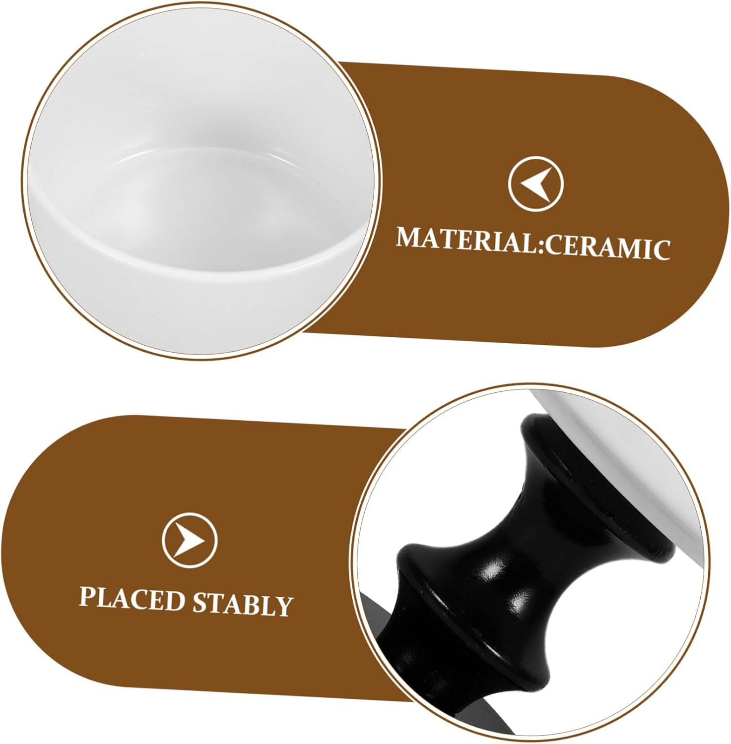 Zerodeko 220ml Ceramic Dessert Cup Black Round Tall Footed Bowl Goblet