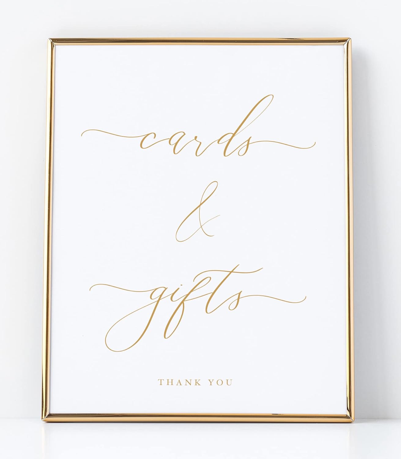 White and Gold Wedding Gift Sign with Linen Texture