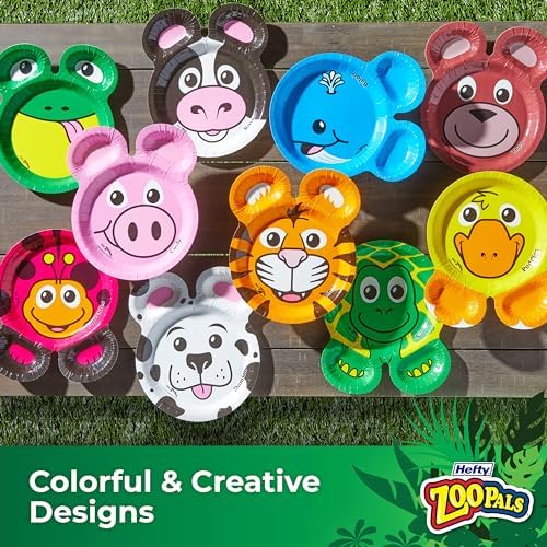 Hefty Zoo Pals Party Paper Plates 20 Count