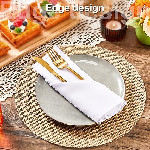 Mifoci 100 Fall Burlap Placemats 118 Inch Reusable Round Table Mats