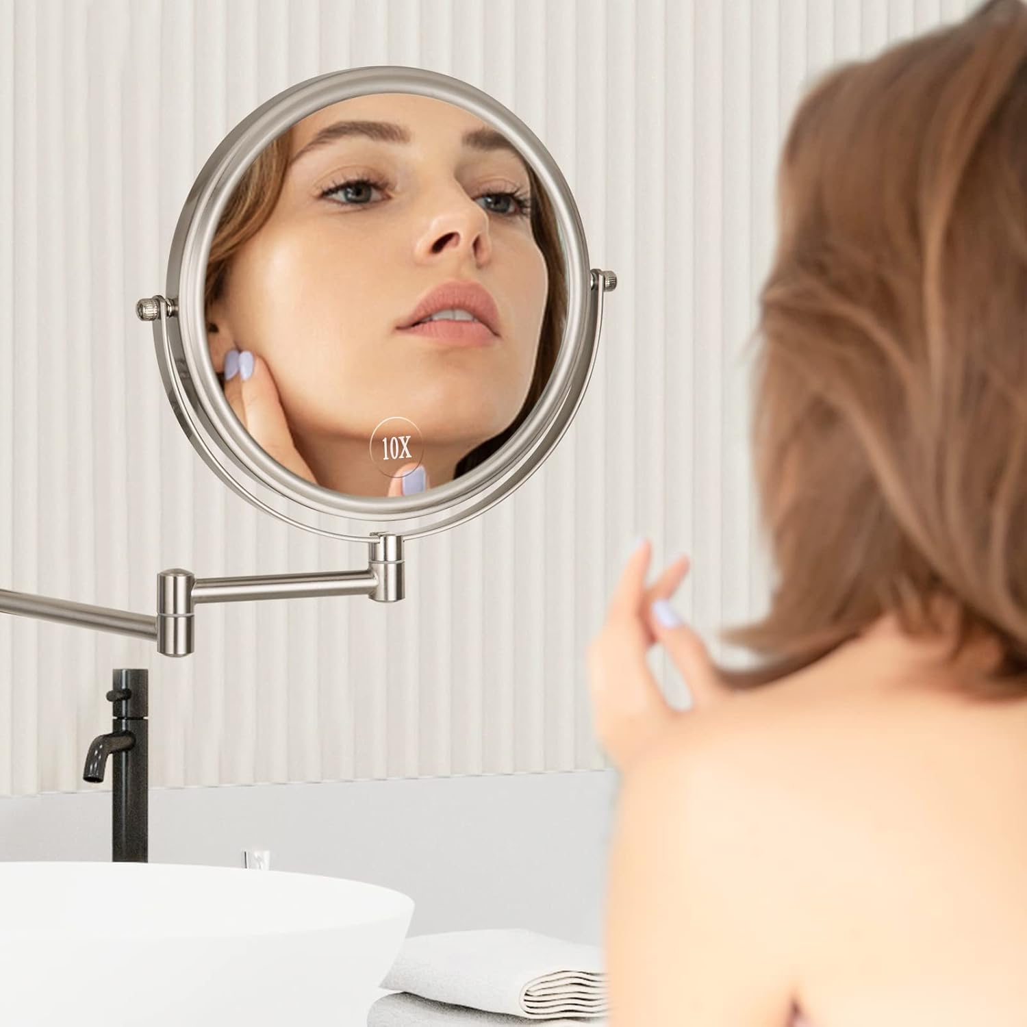 Wall Mounted Makeup Mirror with 10x Magnification