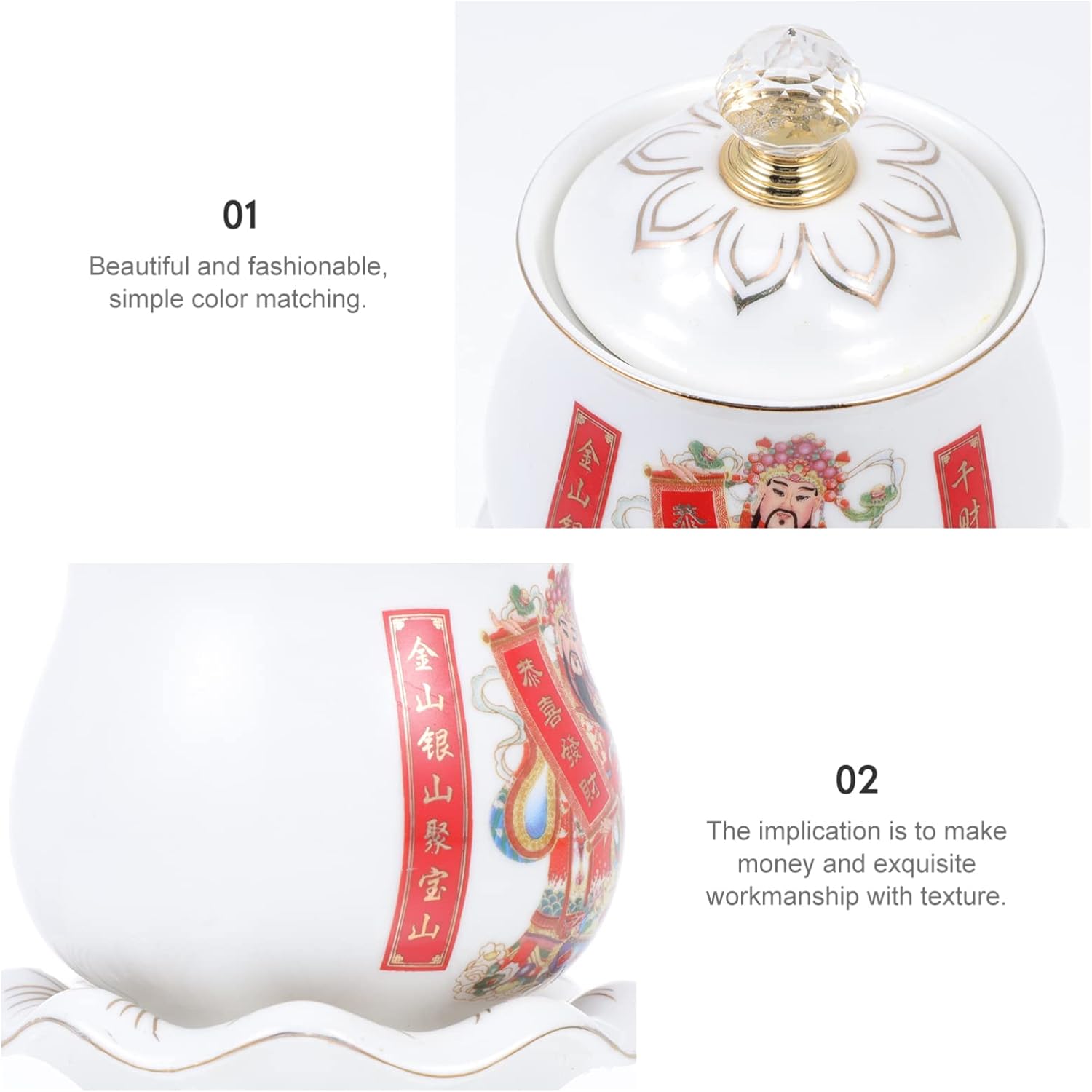 VOSAREA Buddhist Water Offering Cup Ceramic Bowl for Meditation Supplies