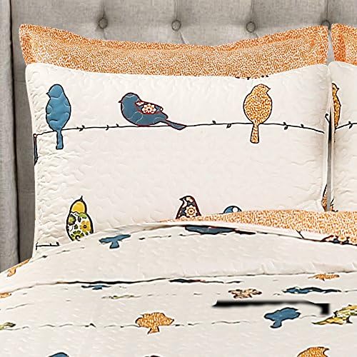Lush Decor Rowley Birds Quilt Set 7 Piece Full Queen