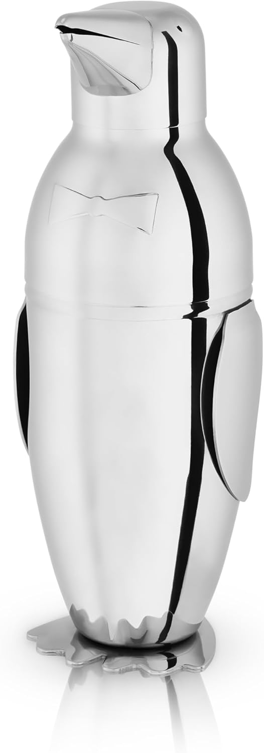 Viski Penguin Cocktail Shaker 17 oz Stainless Steel