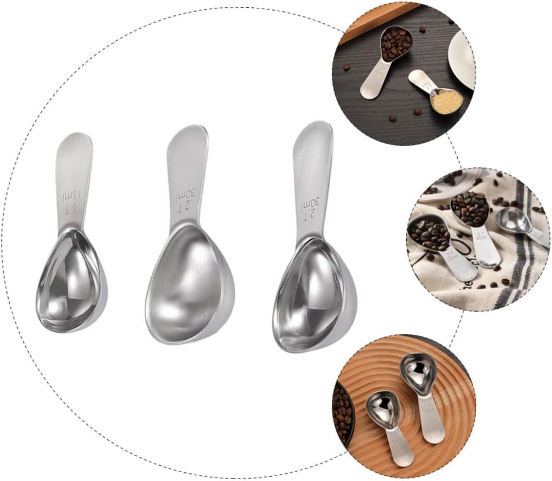 Cabilock 3 Pcs Stainless Steel Measuring Spoon Set