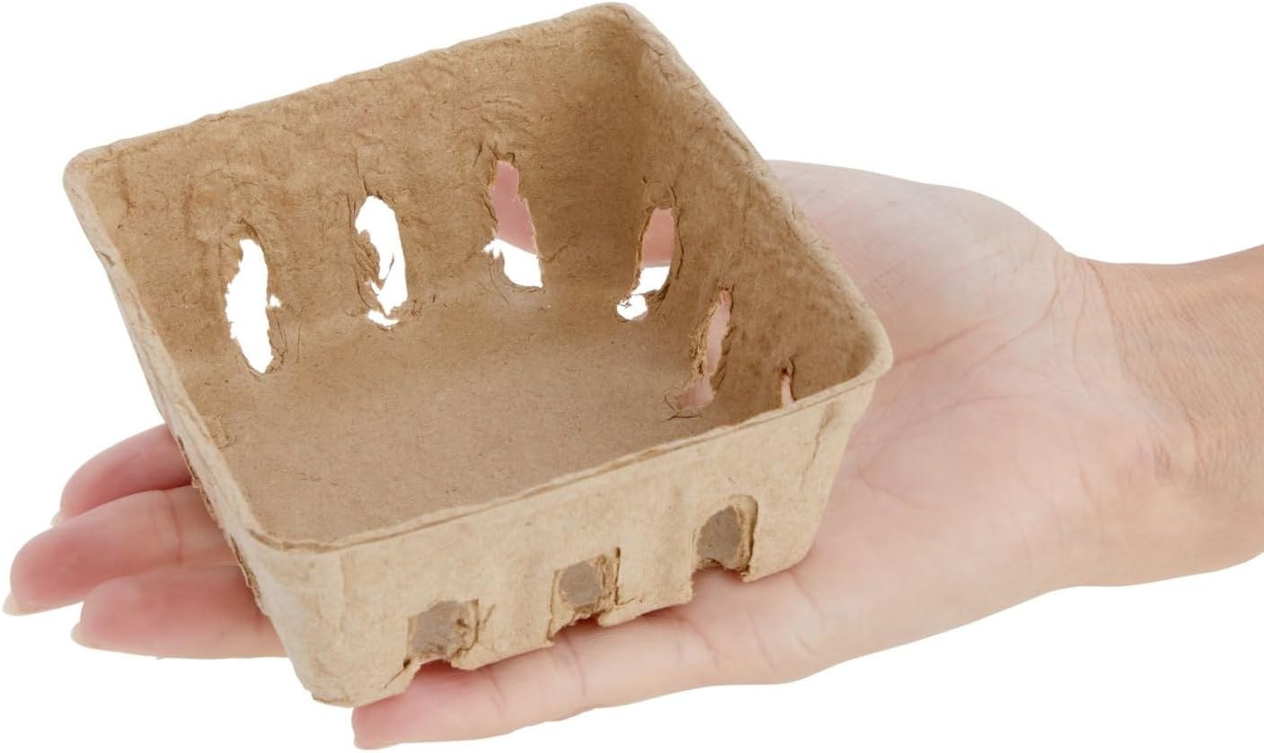 Juvale Pulp Fiber Berry Baskets - 4x4x181 In