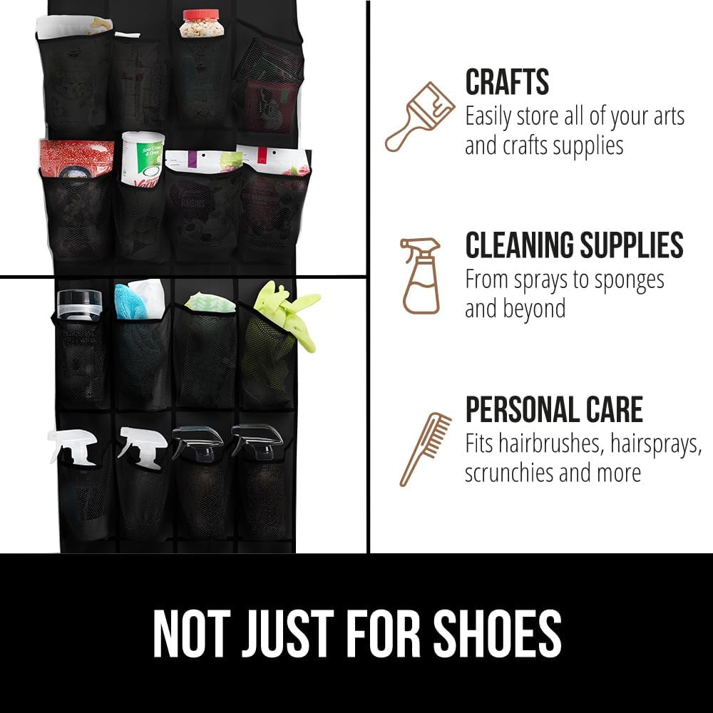 GORILLA GRIP Over the Door Shoe Organizer 24 Pockets