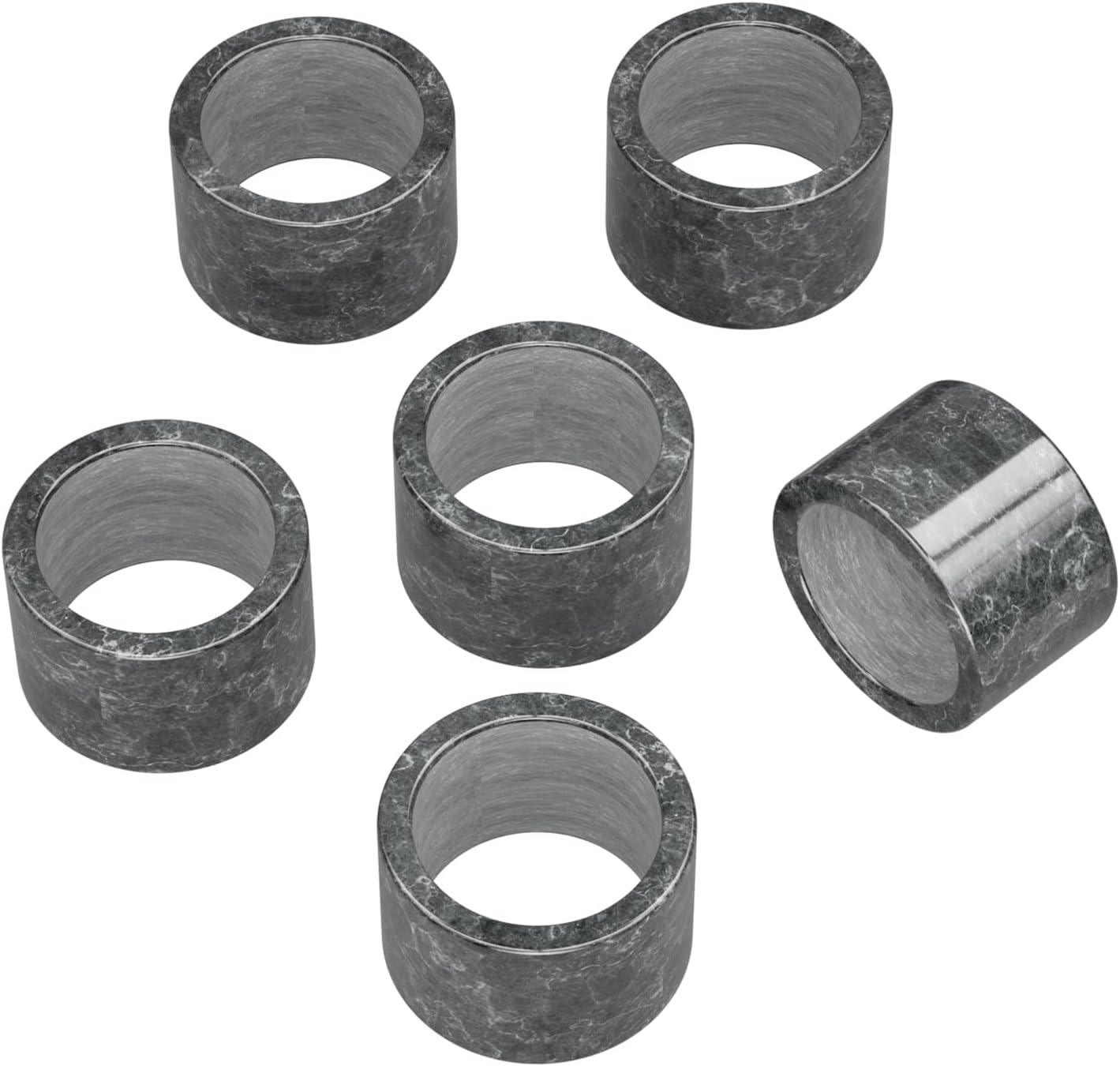 Thanksgiving Napkin Rings - Set of 6 Marble Black