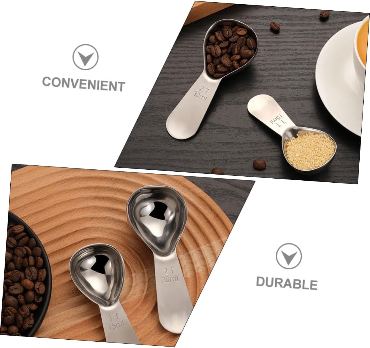 Cabilock 3 Pcs Stainless Steel Measuring Spoon Set