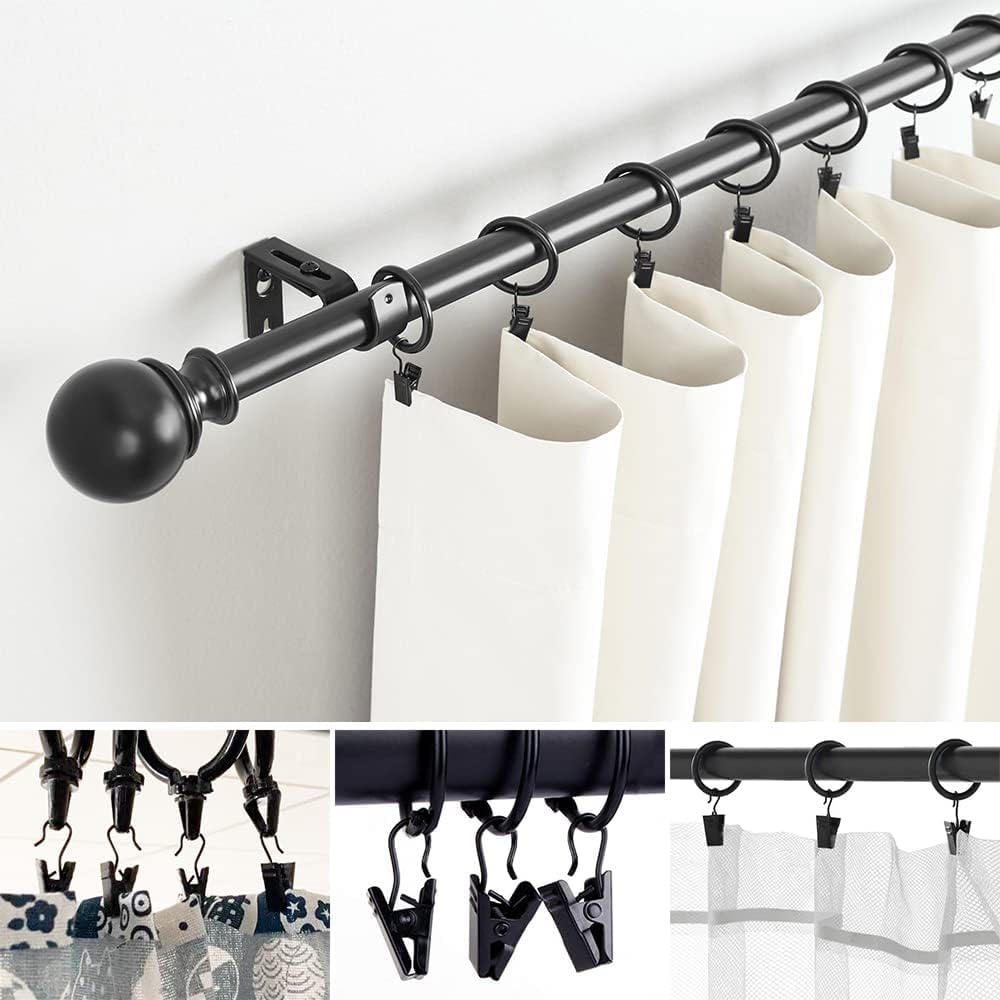 Curtain Clips with Hook 100 Pack Black Metal Hangers