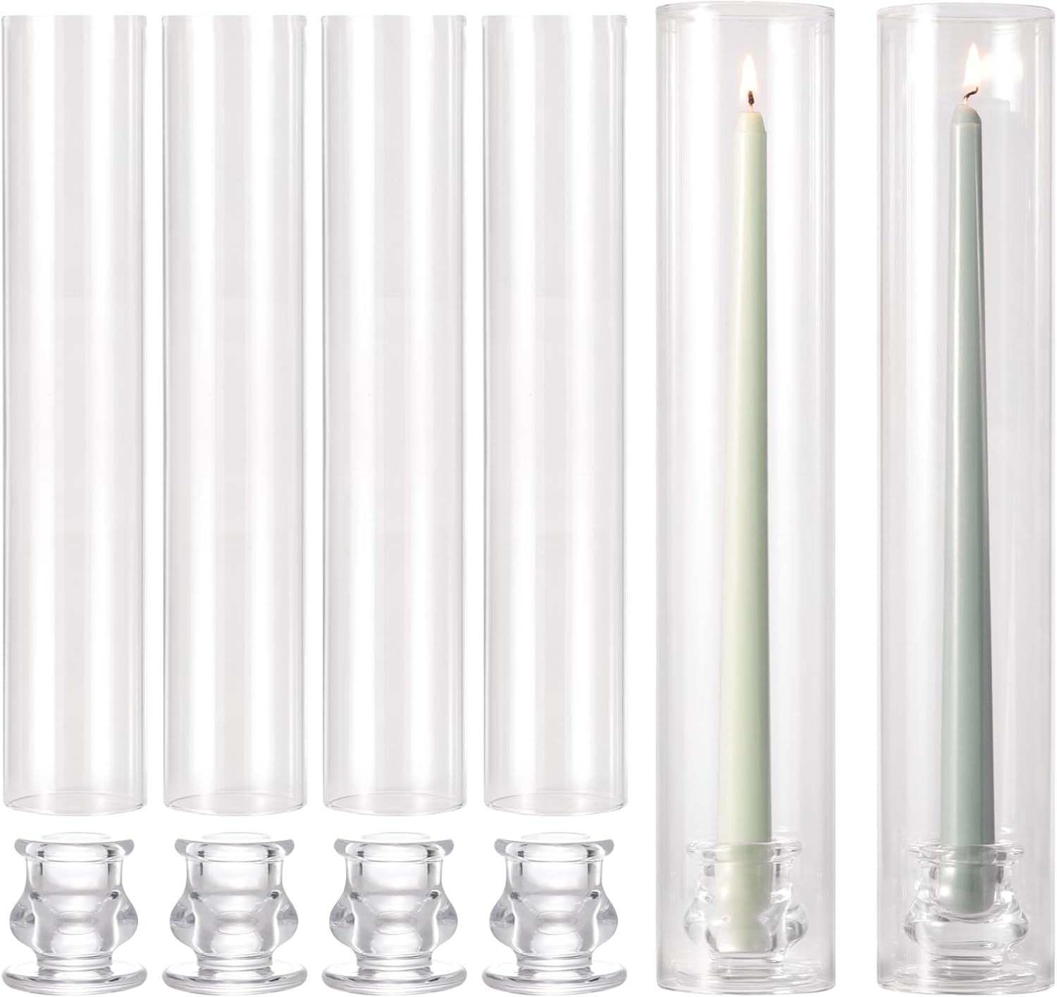 Volens Hurricane Glass Candle Holders Set of 6