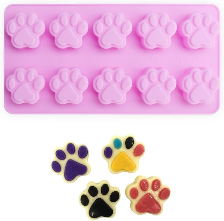 homEdge Puppy Paw and Bone Silicone Molds Set of 4PCS