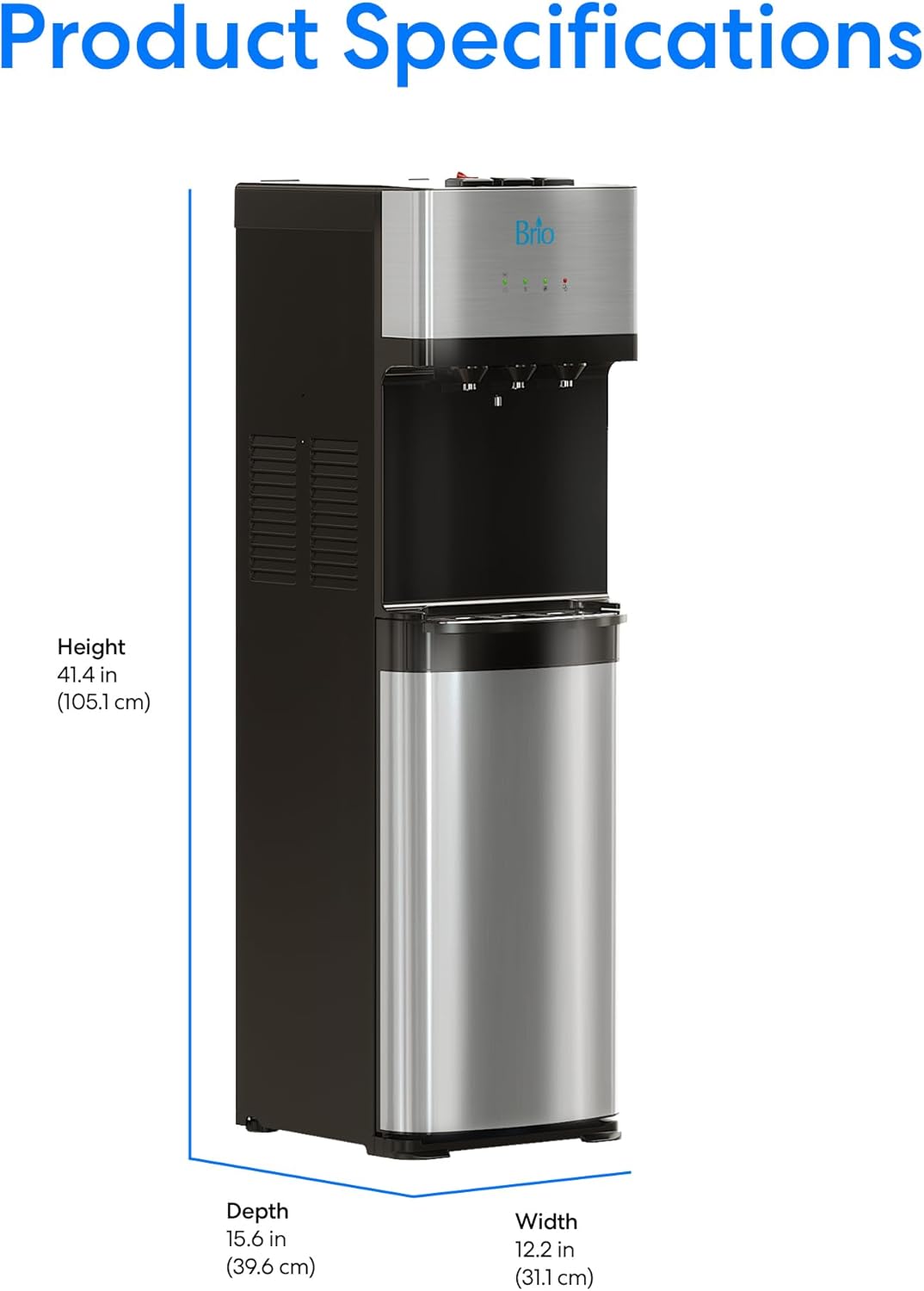Brio Self Cleaning Bottom Loading Water Cooler 3 Temperature Settings