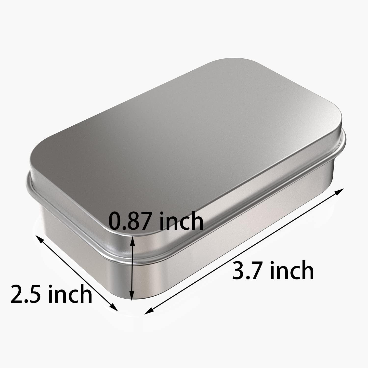 6 Pcs Silver Lidded Metal Storage Containers