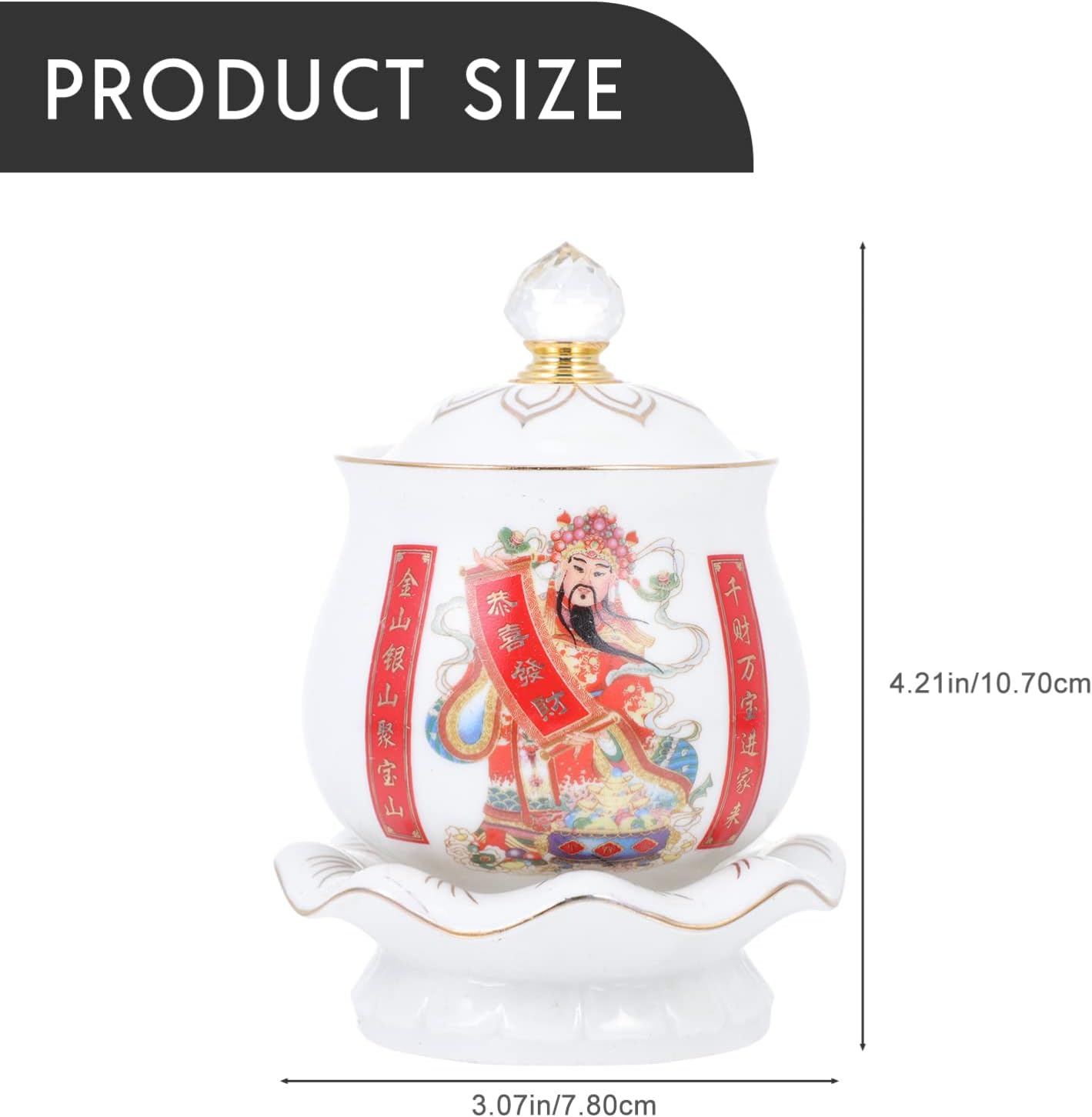 VOSAREA Buddhist Water Offering Cup Ceramic Bowl for Meditation Supplies