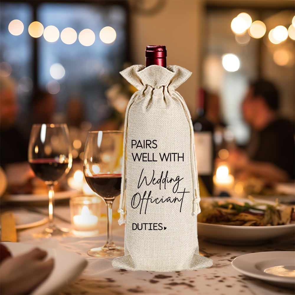 Thank You Wine Bag for Wedding Officiant