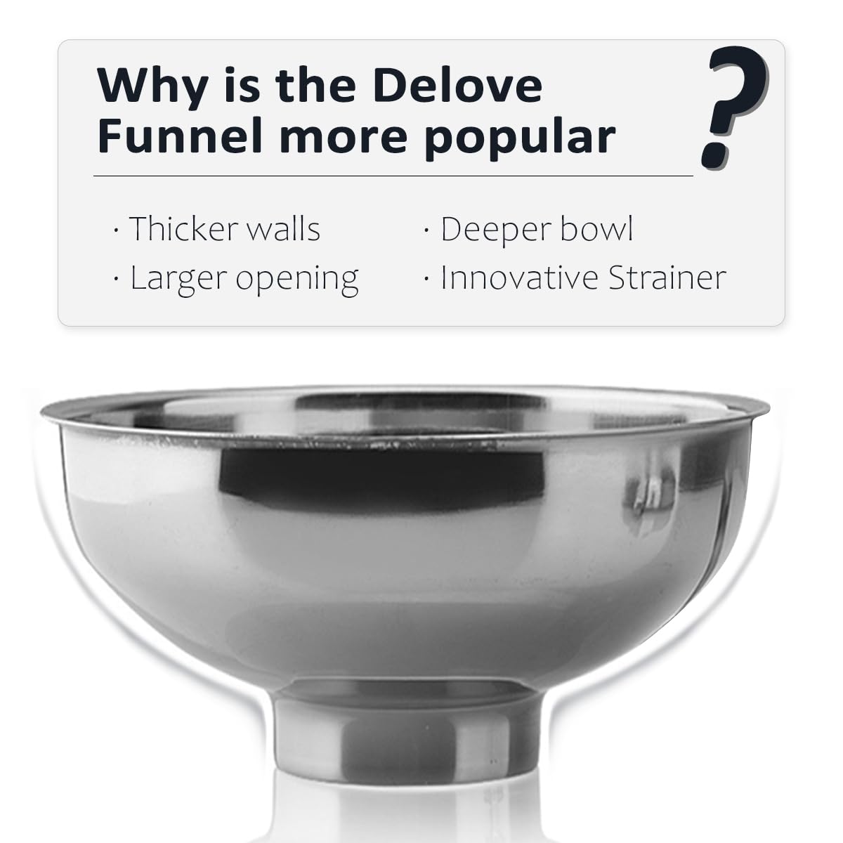 Delove Canning Funnel Set with Strainer - 3 Pack for Mason Jars