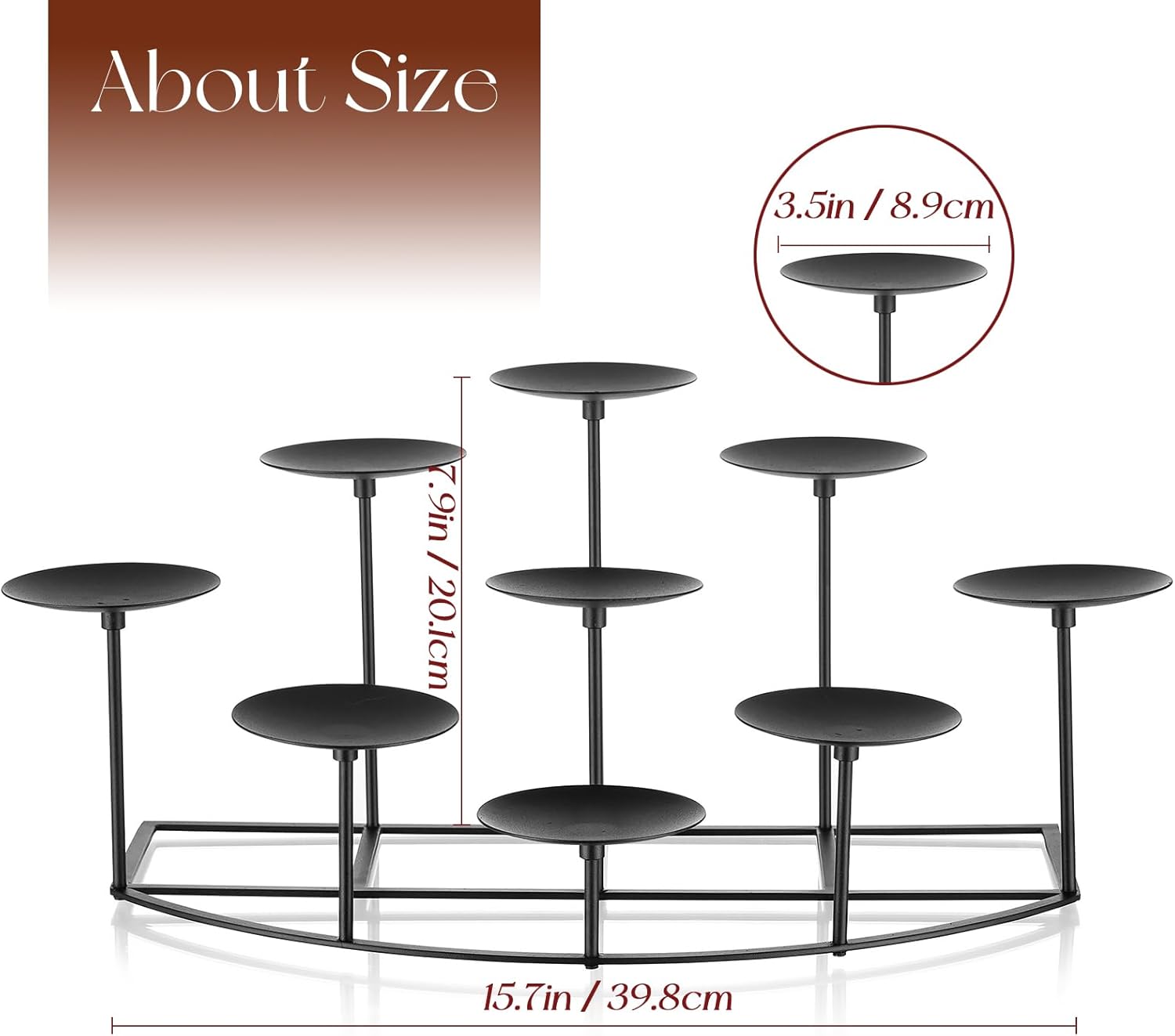 Candelardo Black Metal Candelabra Holder