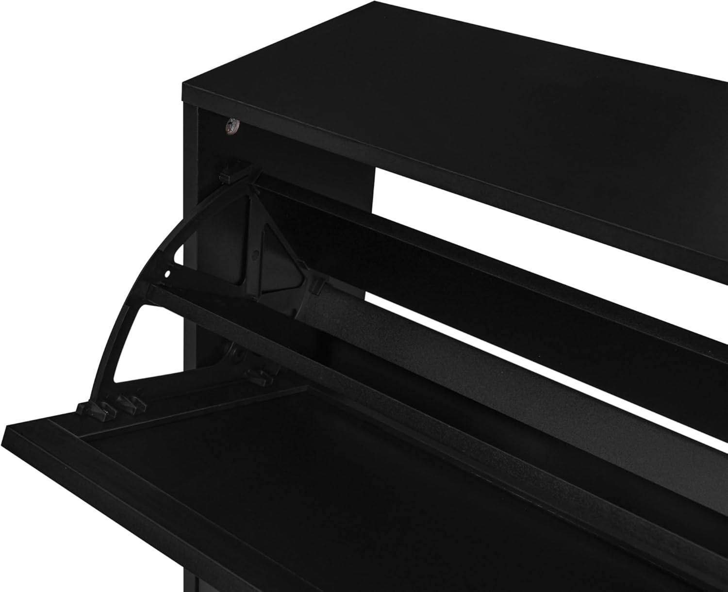 zehuoge rattan shoe cabinet with 3 flip drawers black