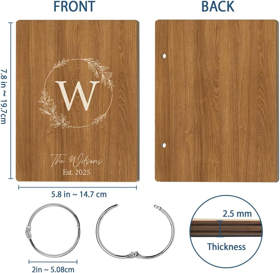 La Boda Personalized Wedding Card Holder Wooden Album with Metal Buckles