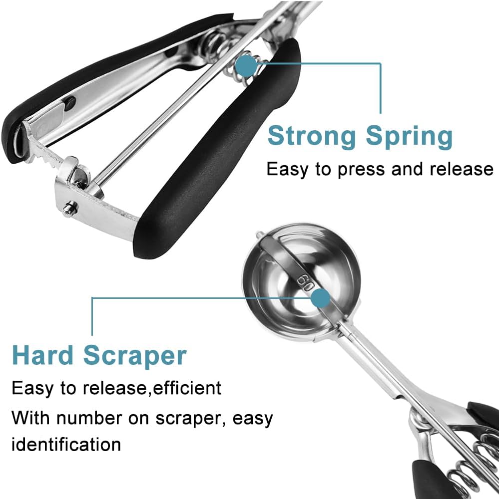 Cookie Scoop Set of 3 - 1 Tbsp 2 Tbsp 3 Tbsp