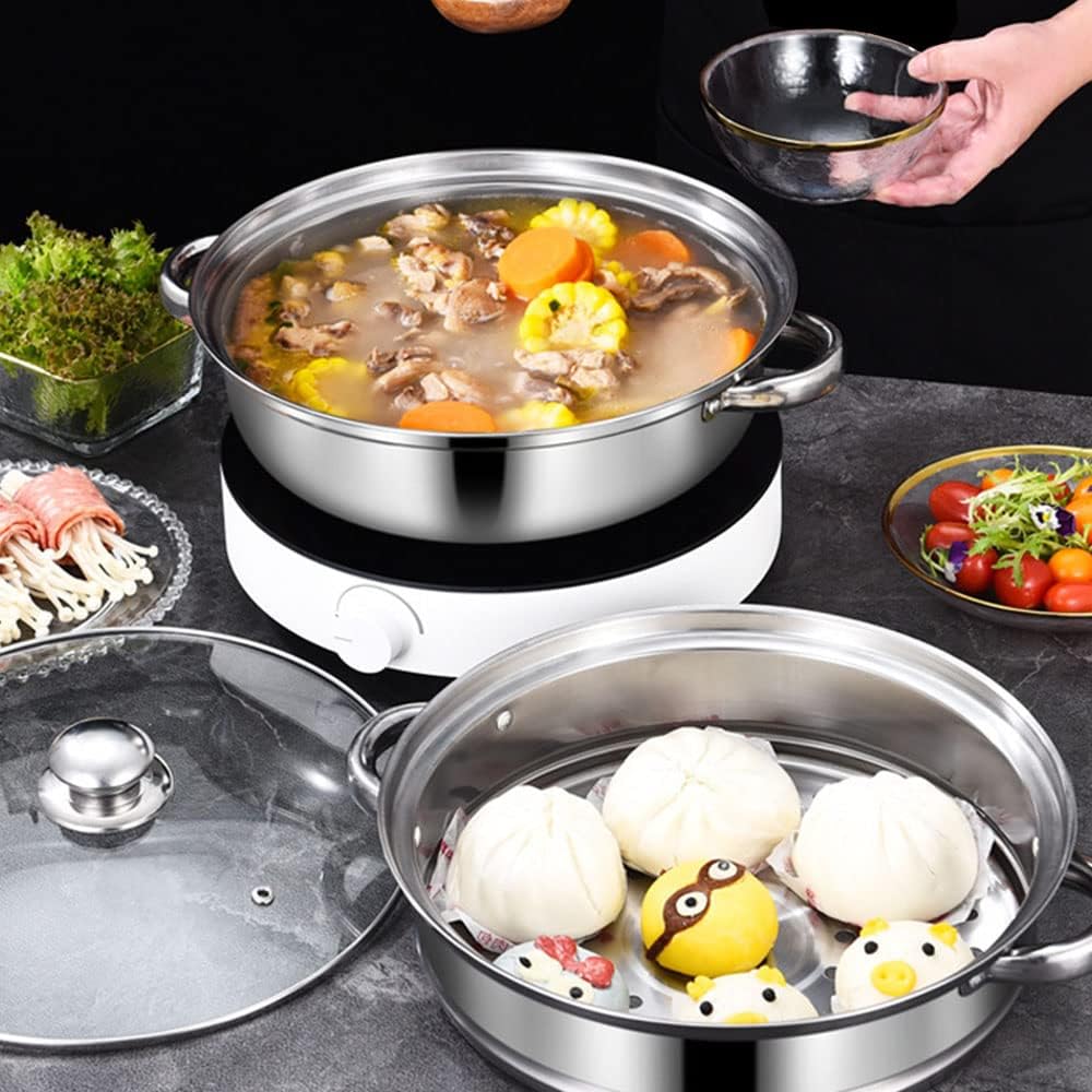 118 Inch Upgrade Steamer Pot with 2-Tier Design