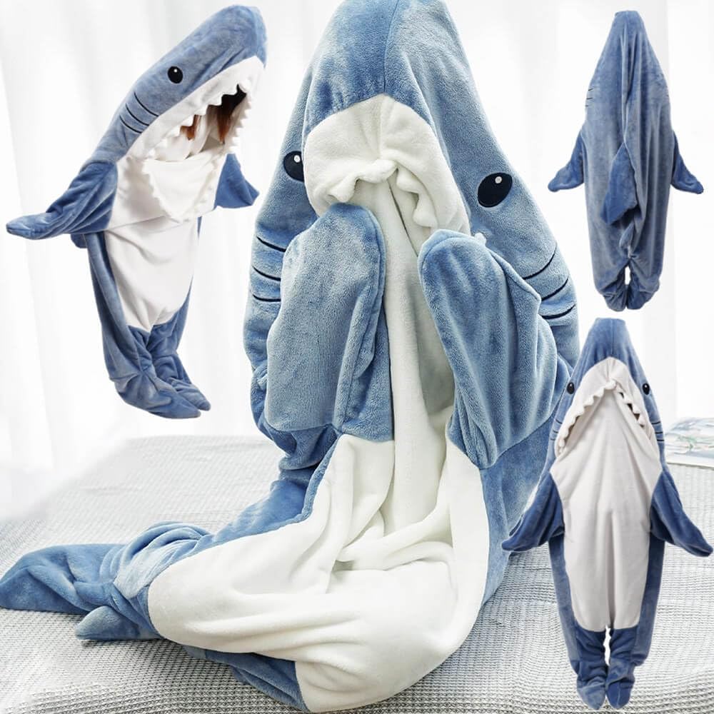Shark Blanket Hoodie Onesie for Adults Kids