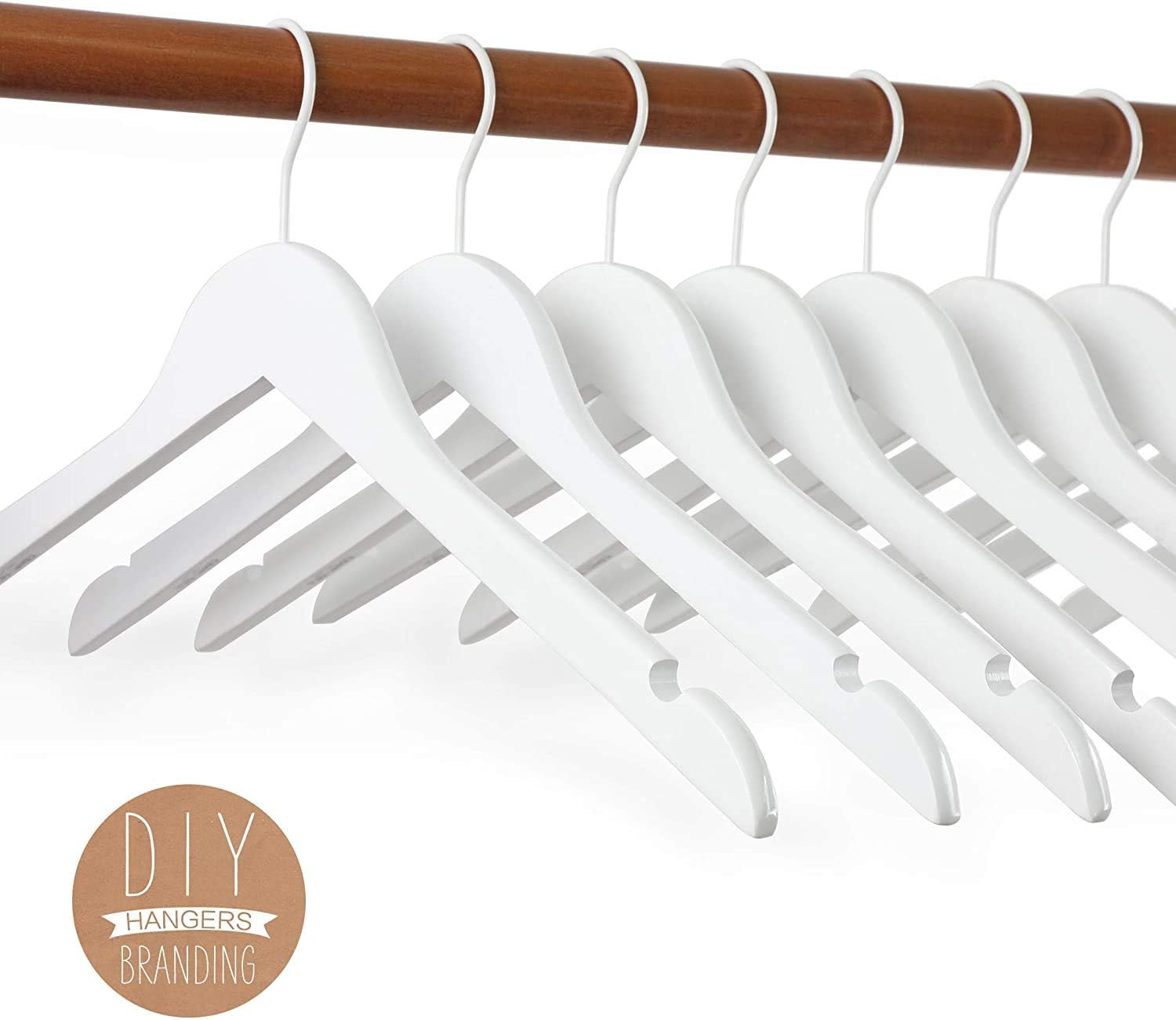 TOPIA HANGER Premium White Wooden Bride Hanger 10 Pack