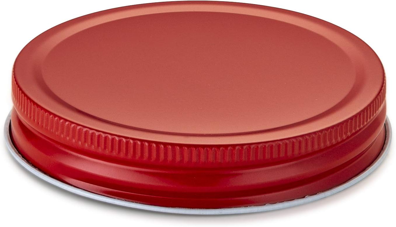 Kook Mason Jar Lids Wide Mouth Set of 12 Red