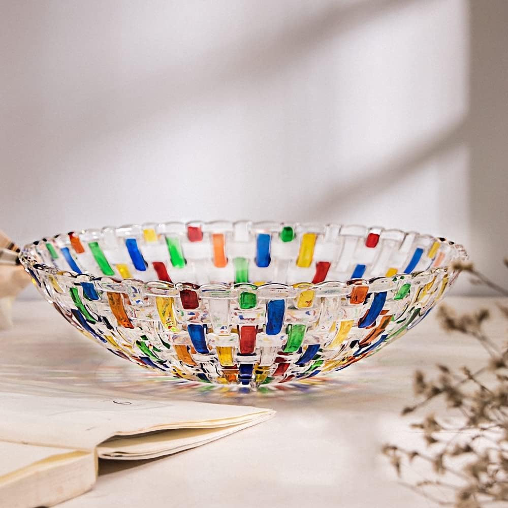 Hand Painted Woven Glass Salad Bowl Decoration