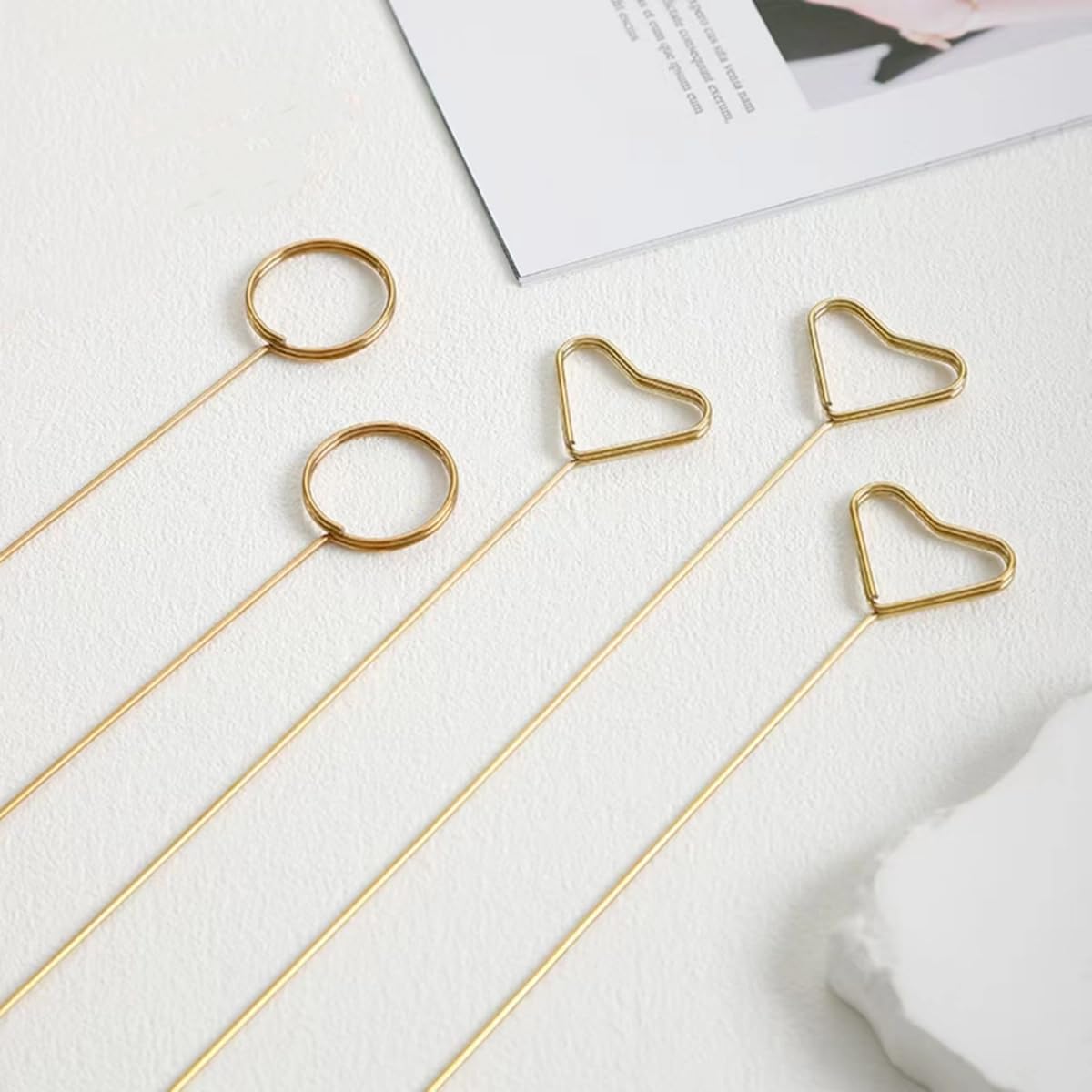 40Pcs Metal Floral Card Holder Picks for Centerpieces and Tables