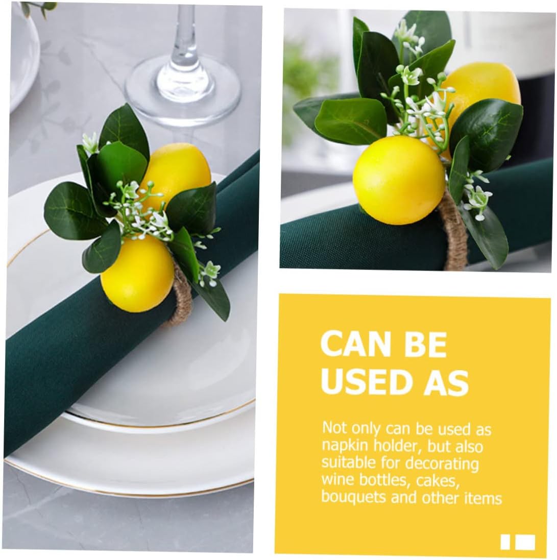 2pcs Artificial Lemon Napkin Ring Holder Decor