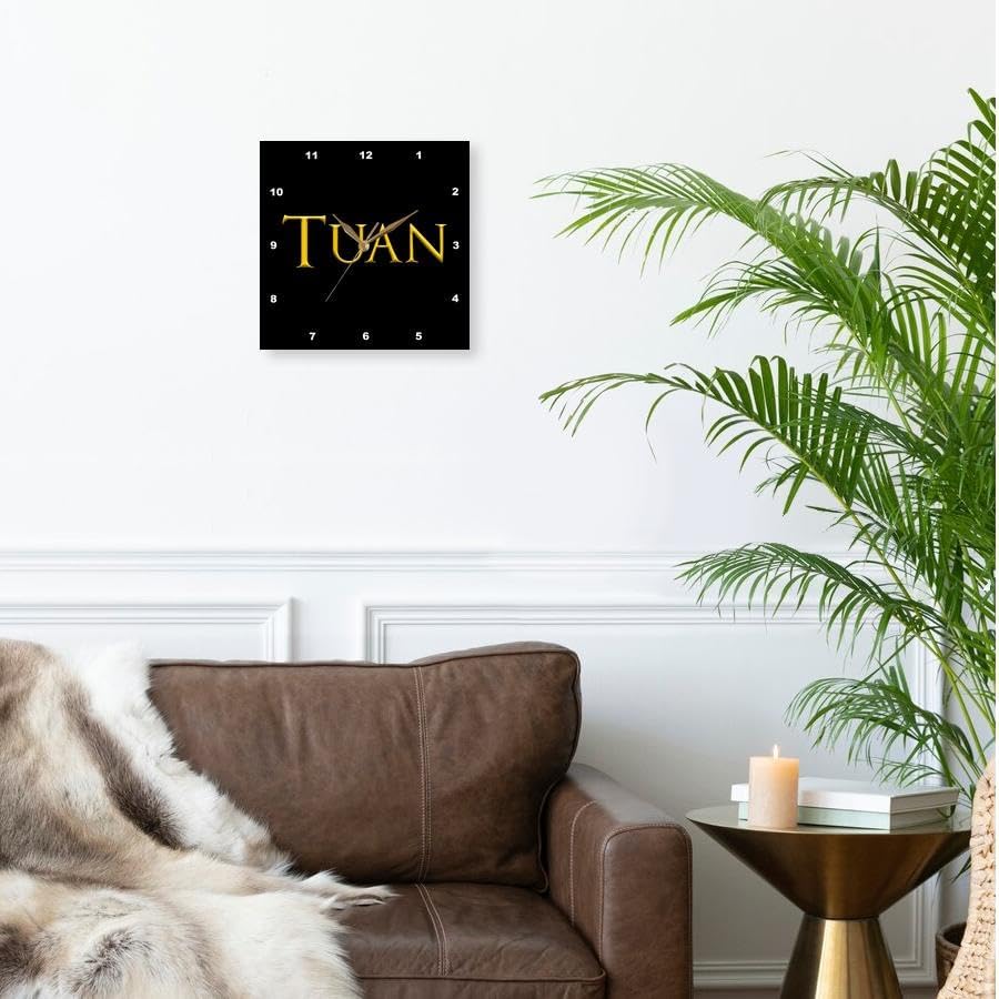 3dRose 13 Inch Silent Wall Clock with Baby Boy Name