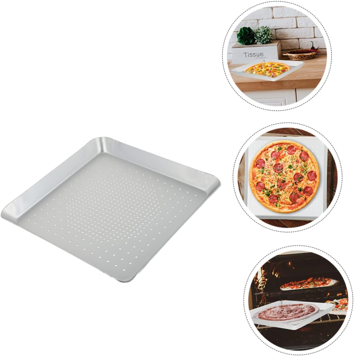 Stainless Steel Pizza Pan with Hole for Baking and Grilling