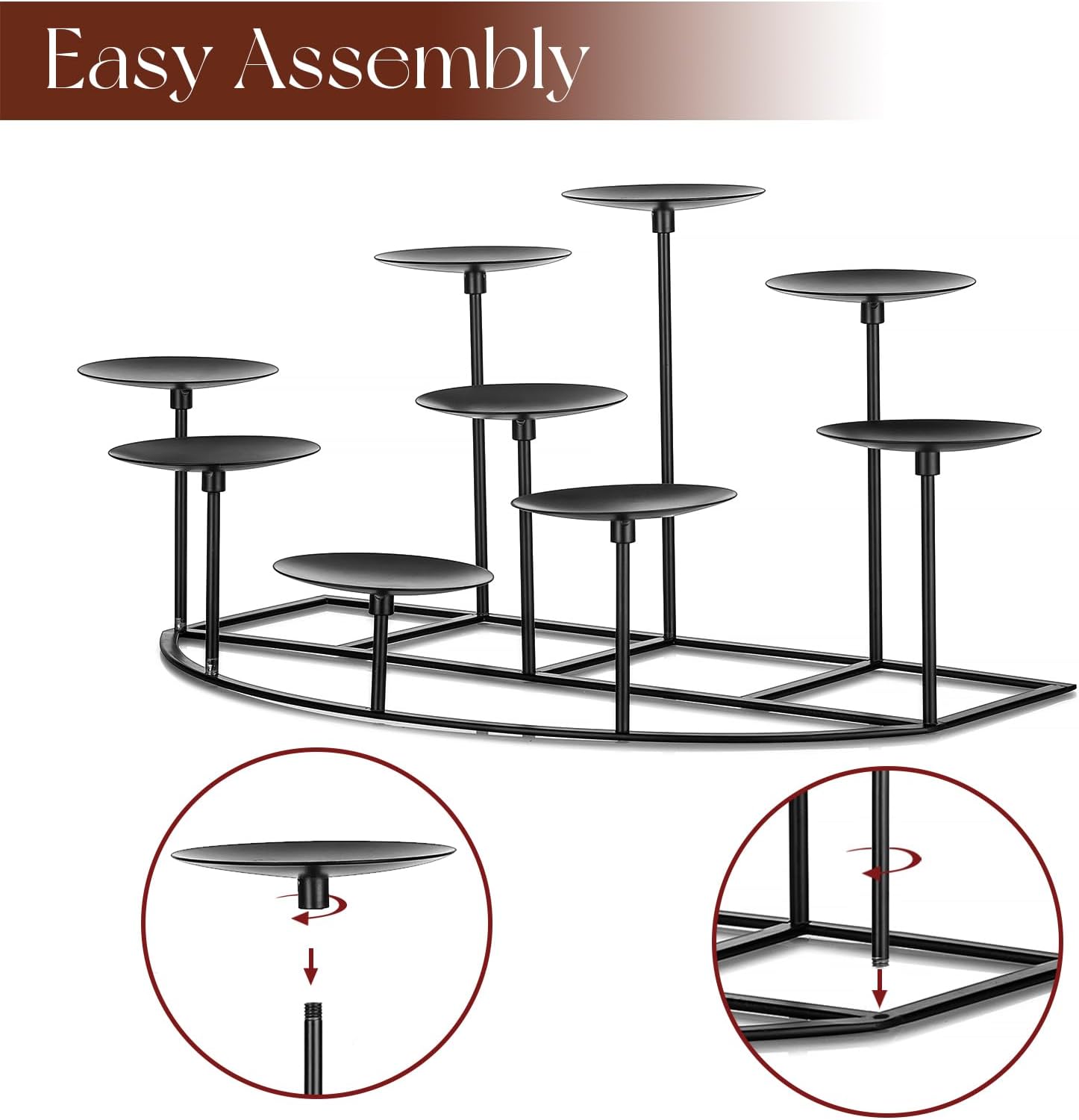 Candelardo Black Metal Candelabra Holder