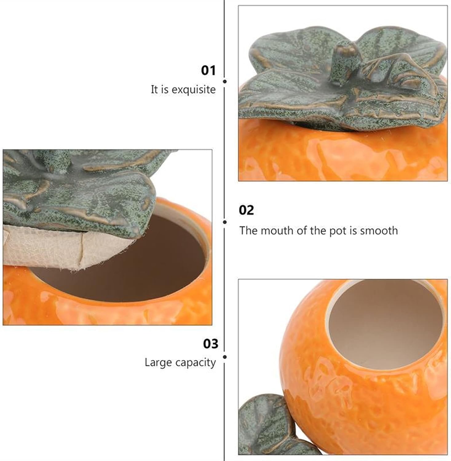 GRFIT Ceramic Tea Jar Orange Shape 1 Piece