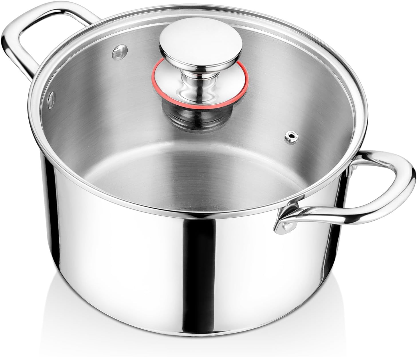 6 Quart Stockpot with Lid Tri-Ply Induction 1810 Stainless Steel