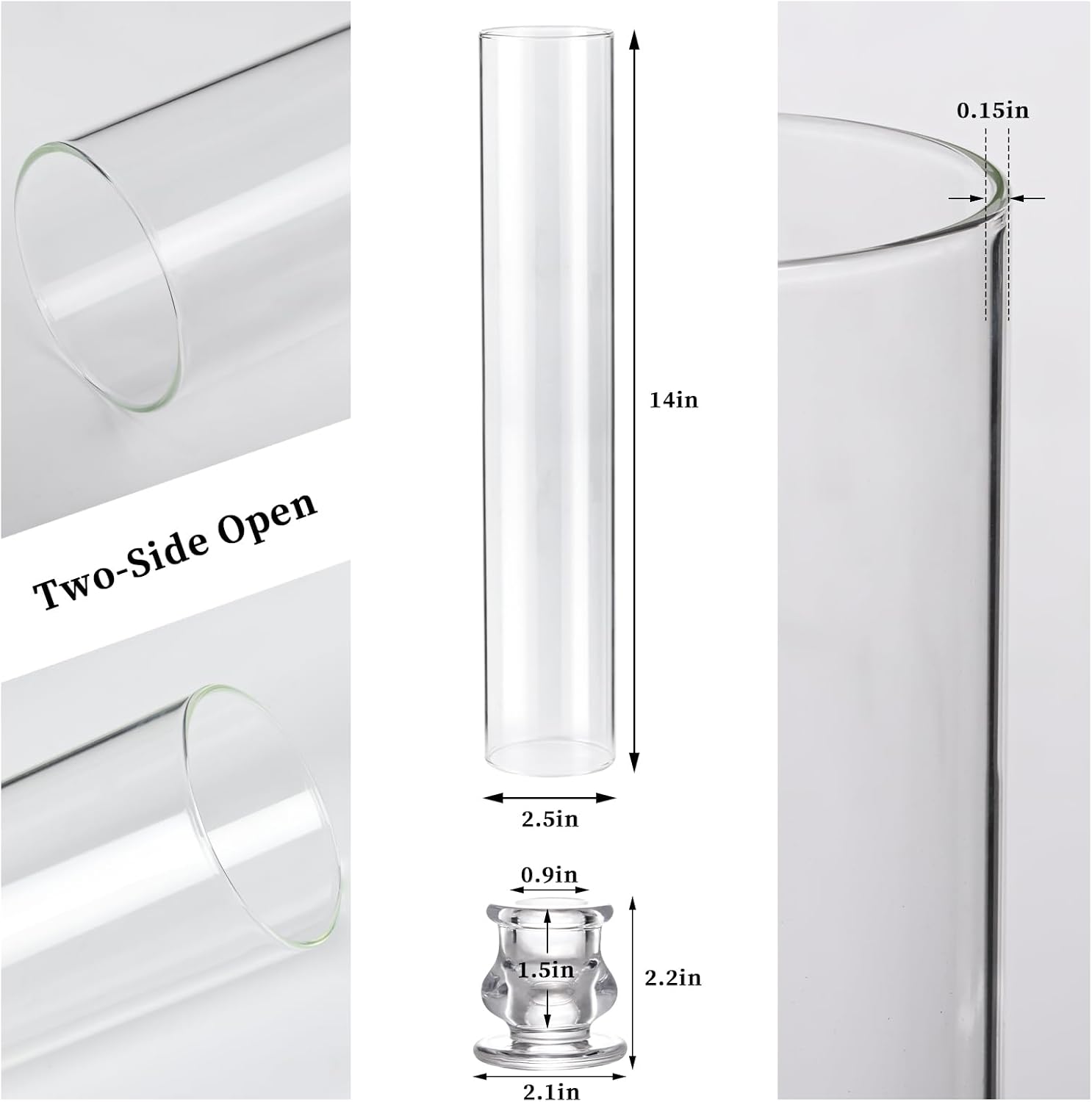 Volens Hurricane Glass Candle Holders Set of 6