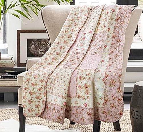 Cozyholy Cotton Patchwork Quilt Twin Size Reversible Bedspread