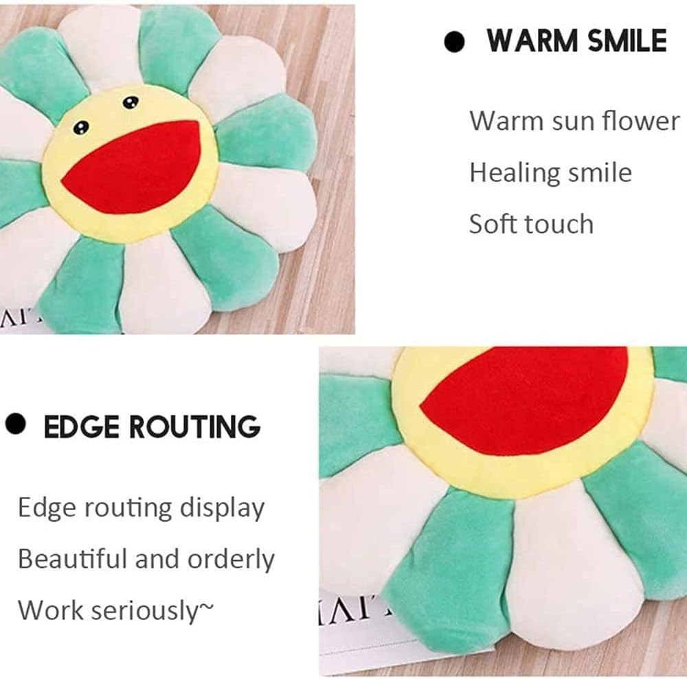 SNEPOO Smile Face Plush Rainbow Floor Pillow